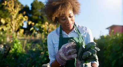 black woman garden